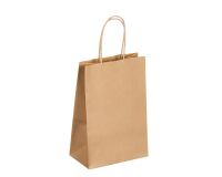 Bolsa kraft natural asas cordón 21 x 14 x 8 cm - Caja de 50