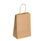 Sac kraft brun poignées torsadées 21 x 14 x 8 cm - Carton de 50