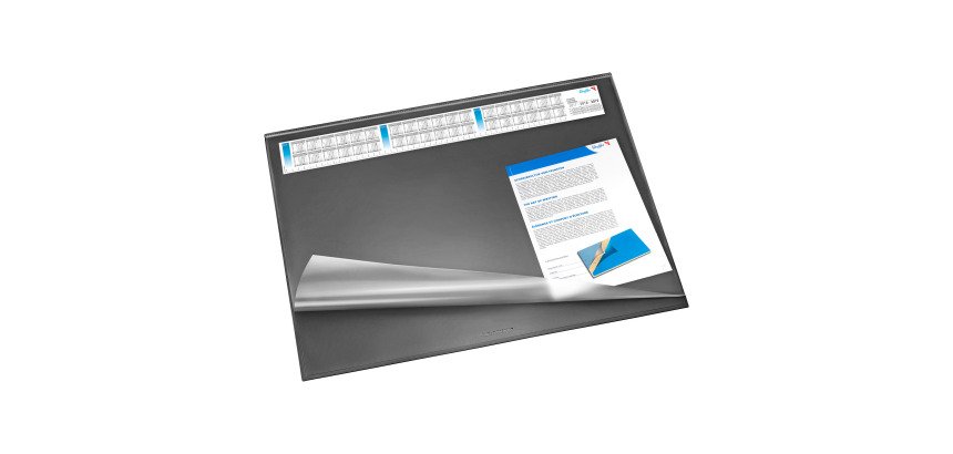 Sous-main à rabat transparent 40 x 53 cm noir