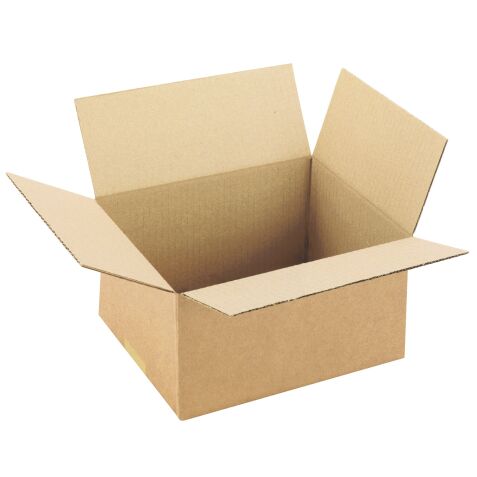 American box in brown undulated kraft H 12 x W 19 x D 23 cm