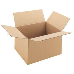 Carton Caisse américaine kraft brun double cannelure L 25 x l 18 x H 14 cm