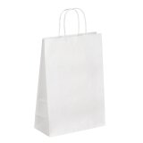 Sacs kraft blanc poignées torsadées qualité 90 g/m² - 50 sacs