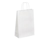 Bolsa kraft blanco asas cordón 31 x 22 x 10 cm - Caja de 50