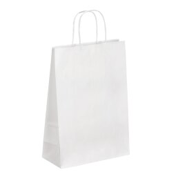 Bolsa kraft blanco asas cordón 31 x 22 x 10 cm - Caja de 50