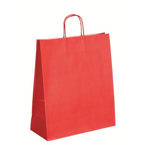 Bolsa de papel kraft asas trenzadas rojo 40 x 35 x 14 cm - Caja de 50