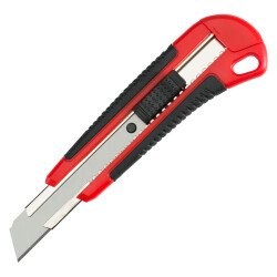 Cutter da ufficio con grip lama 18mm con una lama di ricambio Bruneau