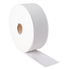 Dubbelgelaagd toiletpapier Maxi Jumbo - wit - pak van 6 rollen 380 m