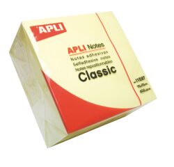 Cubo de notas adhesivas amarillas Apli 400 hojas