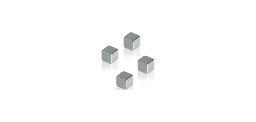 Plots magnétiques aimants cube argent 10 mm - lot de 4