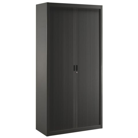 Armario de oficina metálico desmontable Clásico Alt. 200 x An. 100 cm Negro Puertas persiana