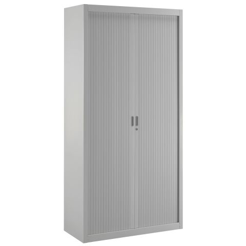 Armario de oficina metálico desmontable Clásico Alt. 200 x An. 100 cm Gris Claro Puertas persiana