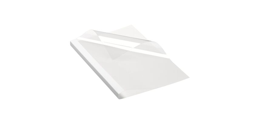 Book bound file with back 15 mm, 250 g - white, transparent