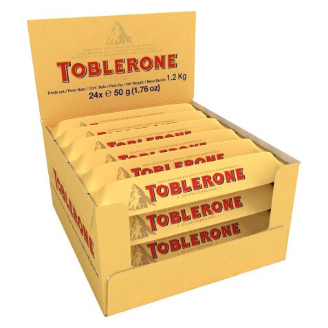 Toblerone chocolat au lait et nougat miel et amandes - barre 50 g