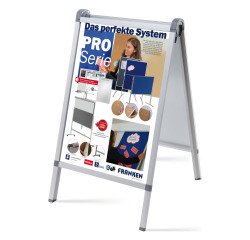 Chevalet stop trottoir aluminium sur pieds format A1