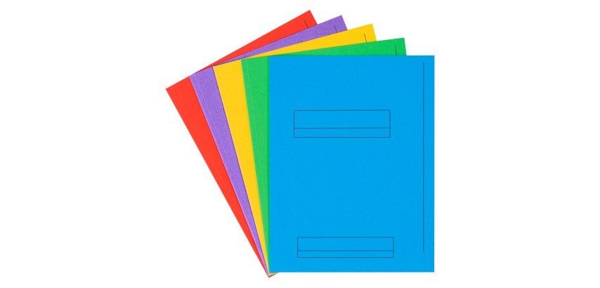 Chemise dossier 2 rabats OXFORD 23 x 31 cm couleurs vives - Paquet de 50