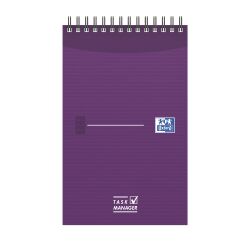 Bloc de bureau Task Manager To Do List Oxford ligné 12,5 x 20 cm spirale