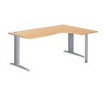 Gb_bureau compact 180 dr.hetre alu pied metal plus reglable excellens