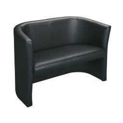2-Sitzer-Sofastuhl Premium schwarzes Spaltleder
