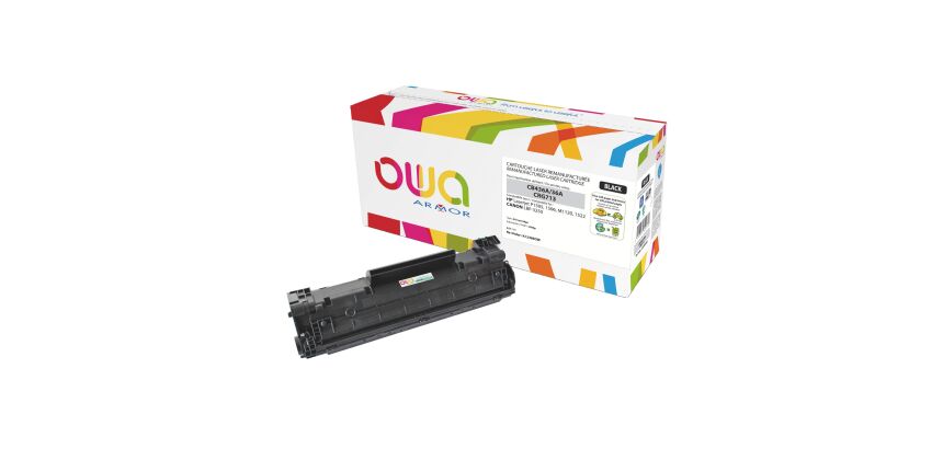 Toner Owa compatible HP 36A-CB436A noir pour imprimante laser