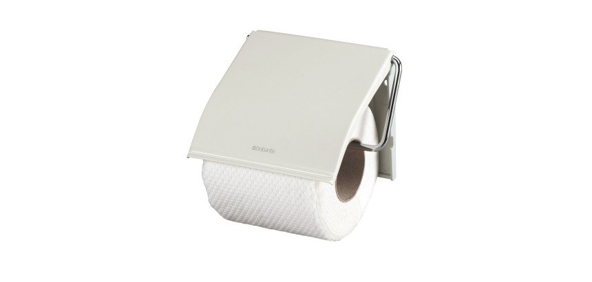 Distributeur papier toilette rouleau métal Brabantia avec couvercle