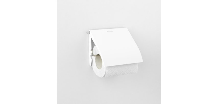 Distributeur papier toilette rouleau métal Brabantia avec couvercle