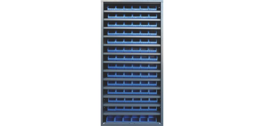 Armoire à bacs sans portes en plastique couleur - 84 bacs