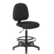 Chaise Office tissu noir - standard - dossier haut