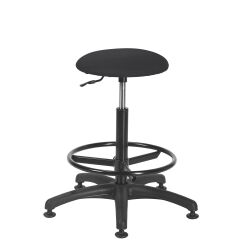 Footstool Office tissue black with non-skid feet