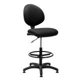 Chaise Office tissu noir - contact permanent - dossier haut