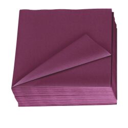 Serviettes de table unies en ouate Lotus couleur 39 x 39 cm