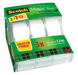 Pack 2 dévidoirs adhésif Scotch Magic + 1 offert