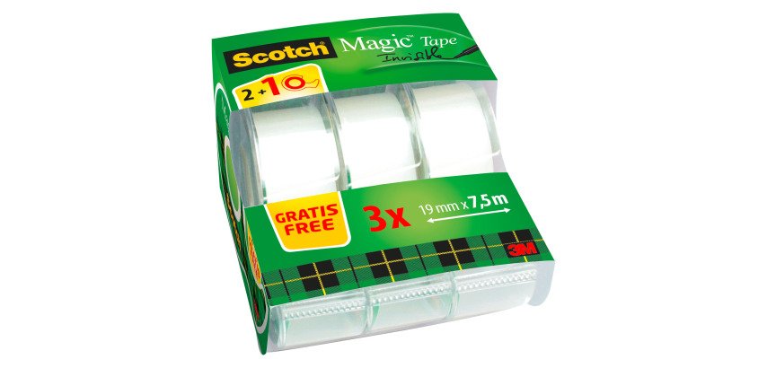 Pack 2 dévidoirs adhésif Scotch Magic + 1 offert