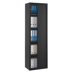 Armoire haute à rideaux démontables Largeurs spécifiques 200 x 60 cm noir