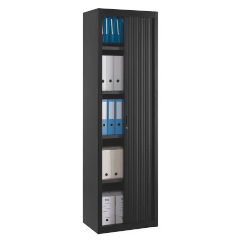 Armario de oficina metálico desmontable Ancho Especial Alt. 200 x An 60 cm Negro Puerta persiana