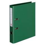 Plasticized organizing file with lever - back 5 cm - green