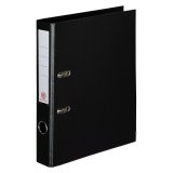 Plasticized organizing file with lever - back 5 cm - black