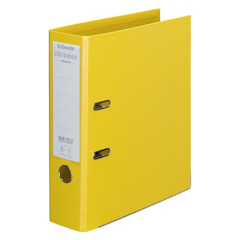 Archivador de palanca Esselte Chromos Plus A4 cartón forrado en plástico- lomo 8 cm amarillo