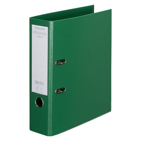Archivador de palanca Esselte Chromos Plus A4 cartón forrado en plástico- lomo 8 cm verde oscuro