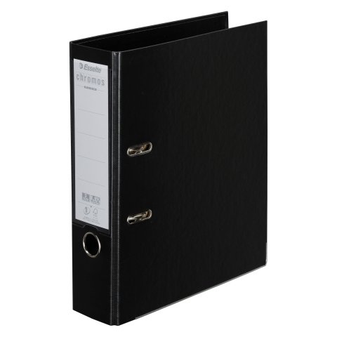 Archivador de palanca Esselte Chromos Plus A4 cartón forrado en plástico- lomo 8 cm negro