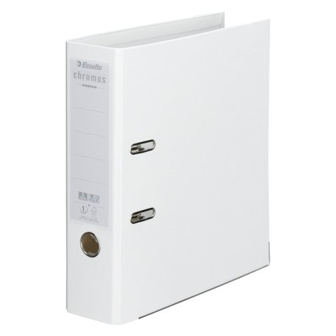 Archivador de palanca Esselte Chromos Plus A4 cartón forrado en plástico- lomo 8 cm blanco