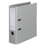 Plasticized organizing file with lever - back 5 cm - clear grey