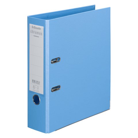 Archivador de palanca Esselte Chromos Plus A4 cartón forrado en plástico- lomo 8 cm azul pastel