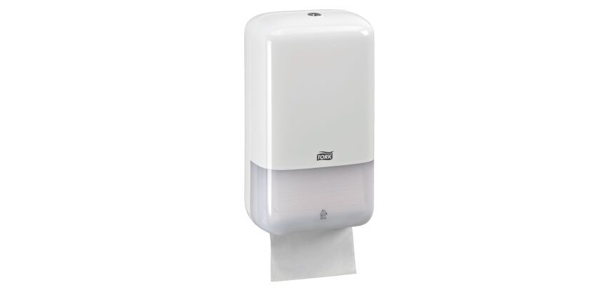 Distributeur papier toilette feuilles Tork T3 plastique blanc