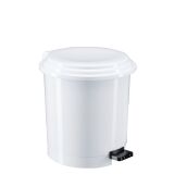 Poubelle plastique 12 litres ronde blanche à pédale