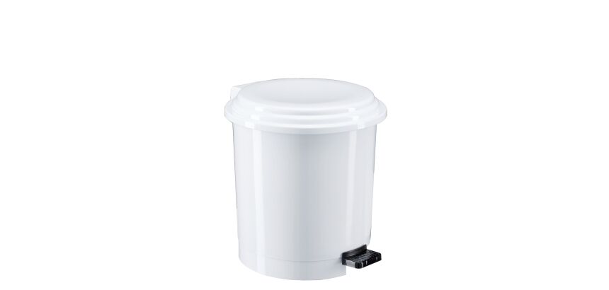 Poubelle plastique 12 L ronde à pédale