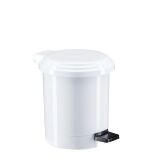 Plastic garbage can 3 L round with white pedal