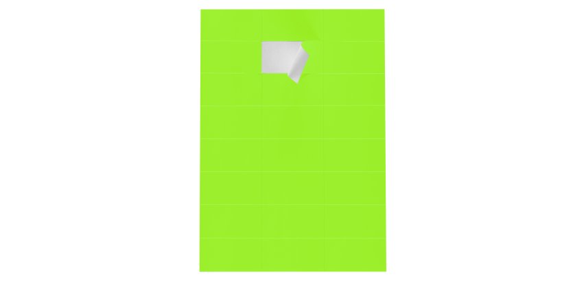 Etiquette jet d'encre et laser 70 x 37 mm couleur fluo - Boîte de 2400