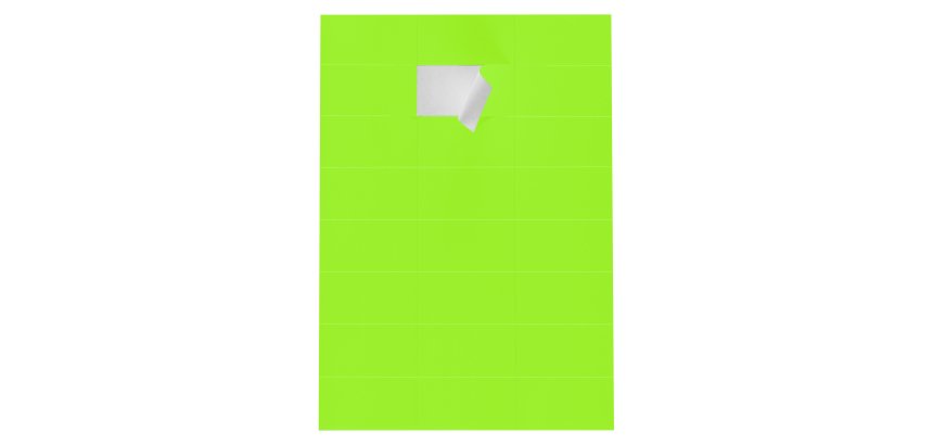 Box 2,400 fluorescent labels, rectangular, 70 x 37 mm