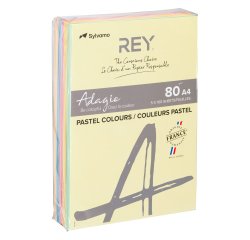 Papel A4 colores pastel 80 g Rey Adagio - Paquete de 5 x 100 hojas
