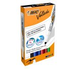 Marqueur effaçable Bic Velleda 1711 corps plastique pointe ogive 1,9 mm - Pochette de 4